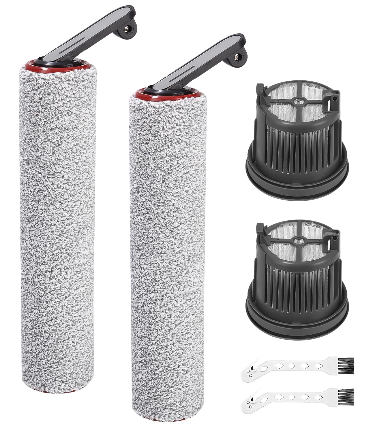 Zestaw 6 akcesoriów, wałek szczotkowy i filtr, zestaw akcesoriów do Dreame H14 Pro, H14, H14, Dual akcesoria, zestaw wymiennych szczotek, filtrów, odkurzacza na mokro i sucho, części zamienne