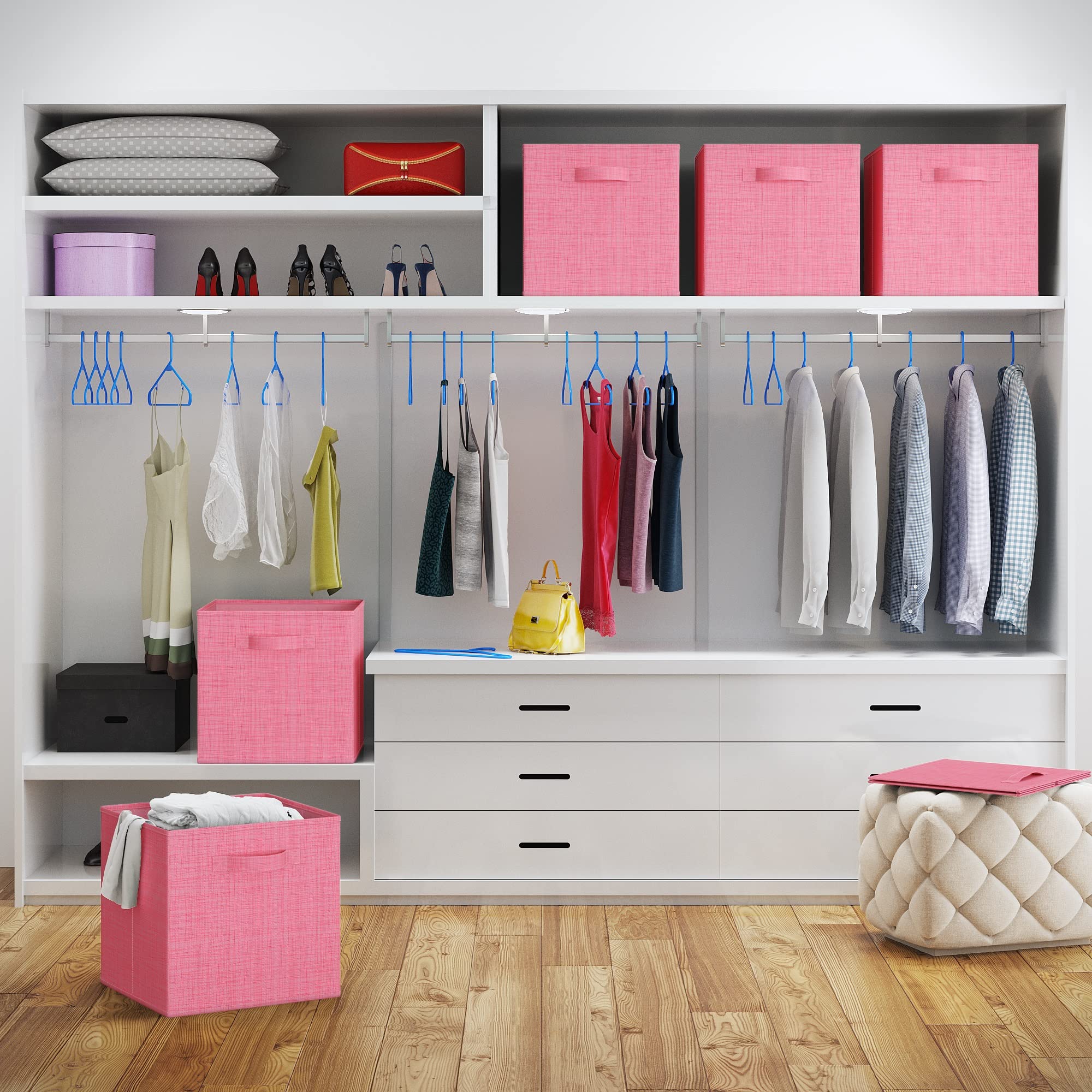 13x13 Large Storage Cubes Set of 6 Storage Bins. Features Dual