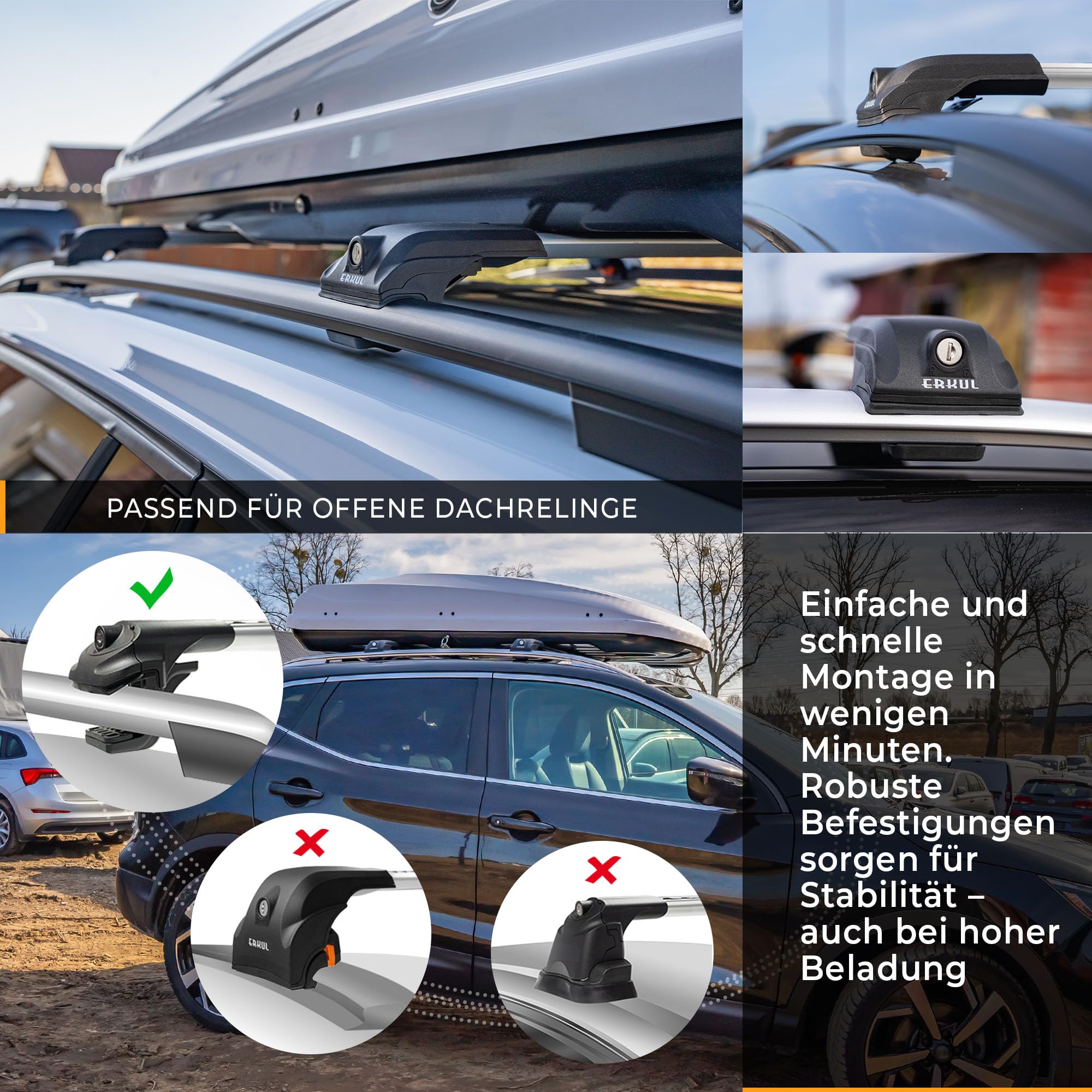 CHROMEMASTER Dachträger Dachgepäckträger für Ford Tourneo Custom 2012-2023 | Querträger aus leichtem und robustem Aluminium; Dachträger für Dachbox, Fahrradträger, Dachkorb, Dachplattform und Leiter