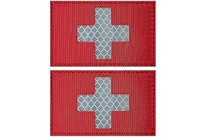 Reflective Red Cross Medic Patches, 2 Pack