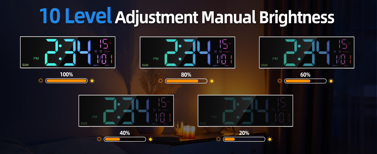JDL LED CLOCK② Amazon.com: LEIKE 16.2'' Large Digital Wall Clock with Remote