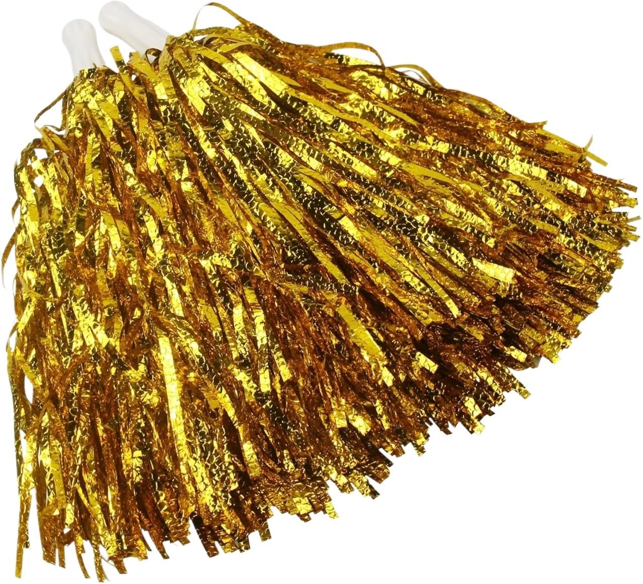 Pompom Cheerleading Pom Poms Handle Cheer Balls Pompoms Accessories for Cheerleaders(2 pcs Gold)