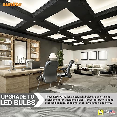 Miniatura 6 de Sunlite 41807 Bombilla LED PAR30 reflectora, 9 vatios (75 W  ), 750 lúmenes, base E26 media, 90 CRI, regulable, reflector, Energy Star, compatible