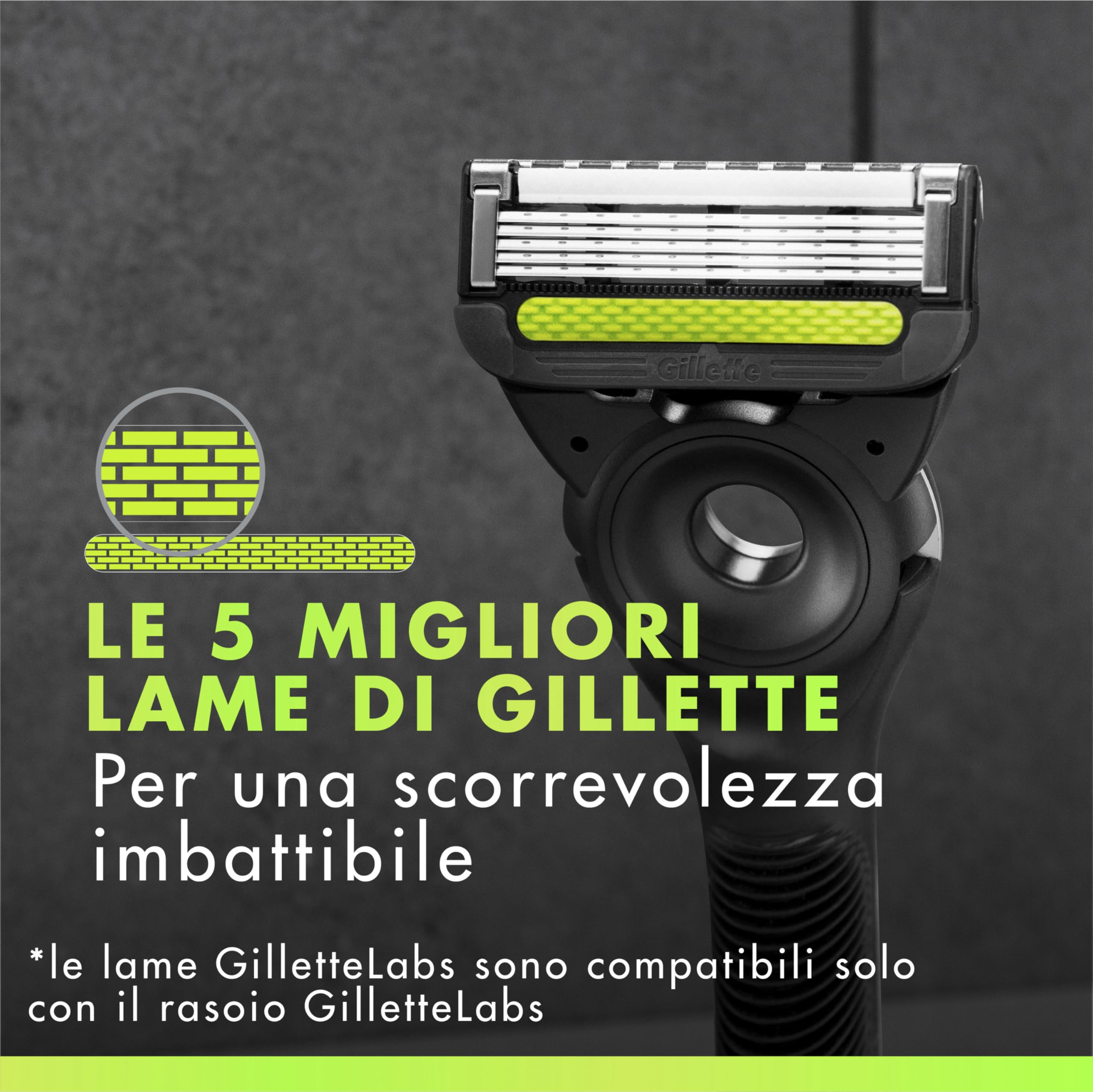 Gillette Labs Lamette di Ricambio per Rasoio da Uomo, Confezione da 10, Compatibili con Gillette Labs con Barra Esfoliante e Heated Razor, Rasatura Profonda Uomo, Lame di Precisione