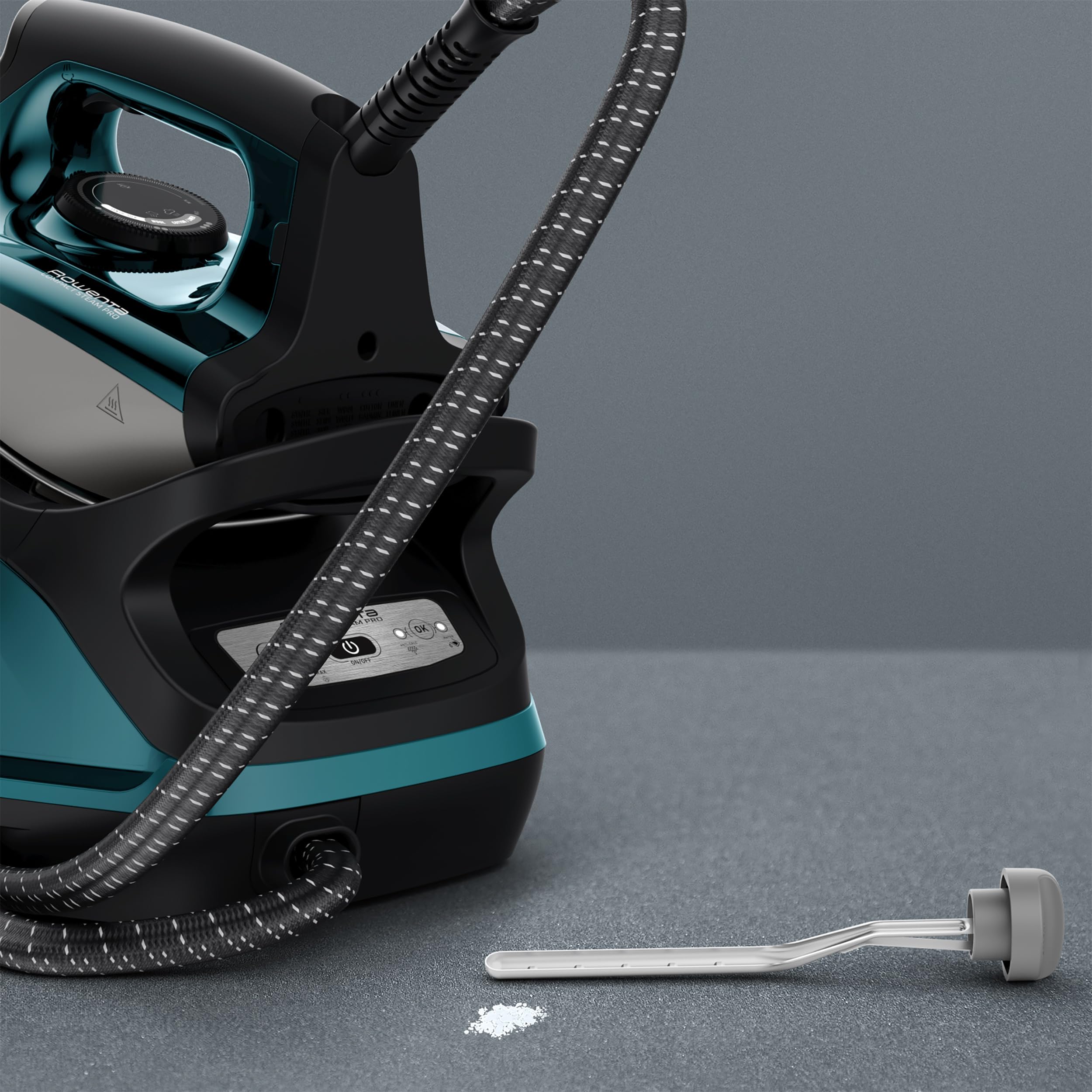Rowenta Compact Steam Pro Dampfbügelstation, 6,2 Bar Hochdruckdampf, 310 G/Min Dampfstoß, 1,1 l Wassertank, kompaktes Design, effizienter Kalkkollektor, Kunststoff, X-Large, Blau/Schwarz, DG7621