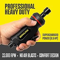 Vista 2 de BT 6321 - Amoladora neumática recta de 1/4 pulgadas - Amoladora neumática resistente de grado profesional con control de velocidad variable