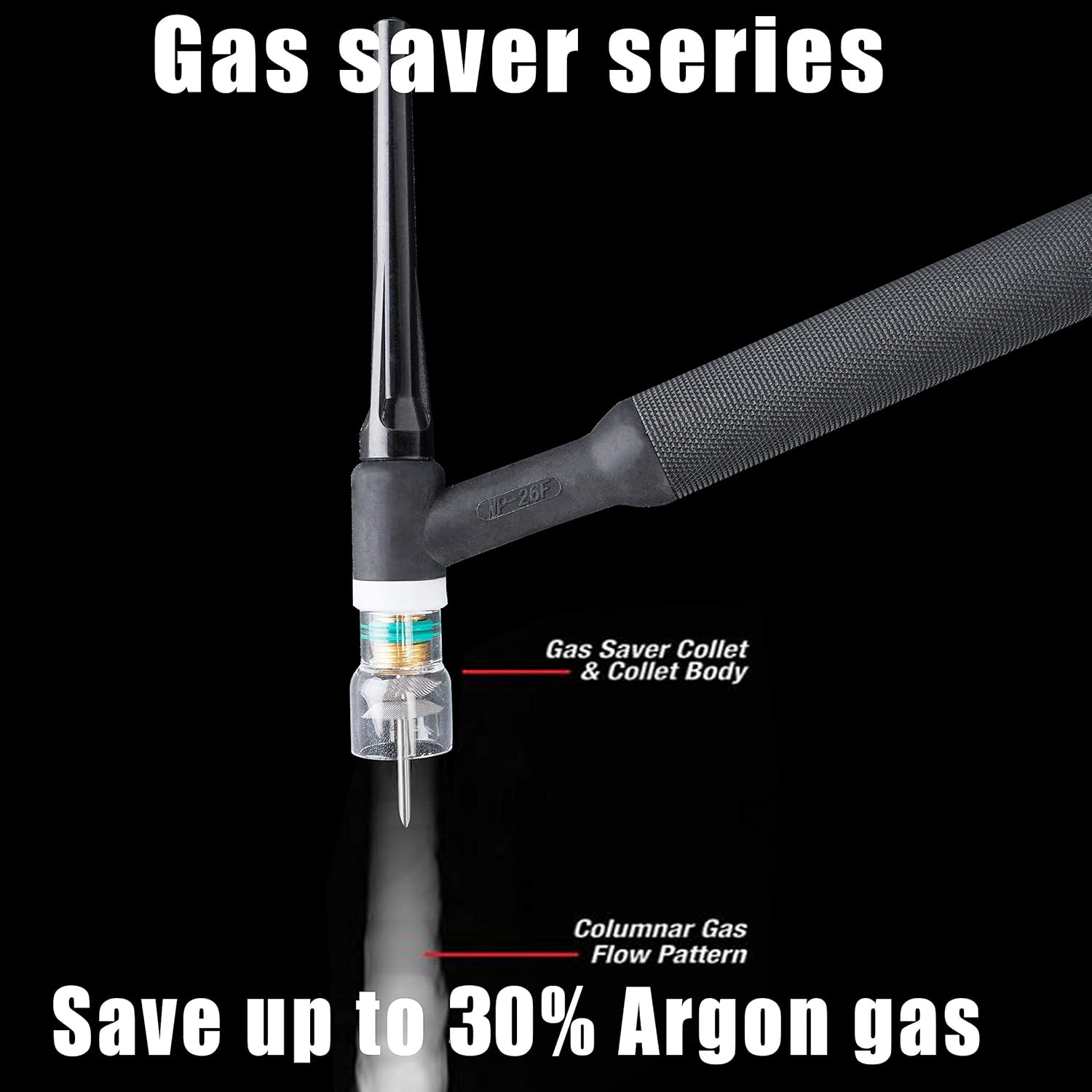 RX WELD 31PCS TIG Stubby Gas Lens 17GL332 3/32" & #12 Glass Cup & 2% Thoriated Tungsten Electrode Kit Fit DB SR WP 17 18 26 TIG Welding Torch