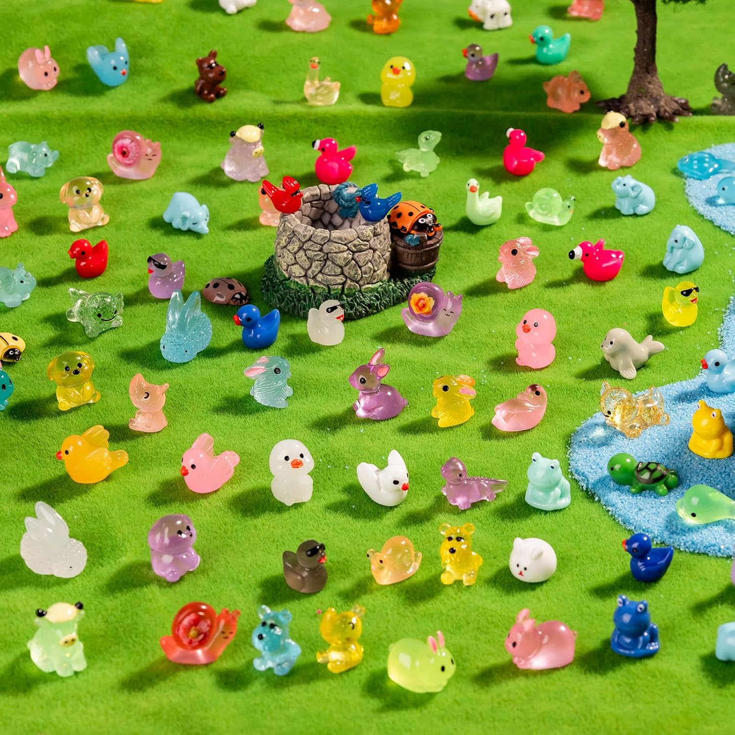 300pcs Mini Resin Animals300 Styles Variety Tiny Animals Figures Miniature Little Small Animal Figurines Bulk for Micro Fairy Garden Landscape Accessories Hide Crafts Decor Aquarium