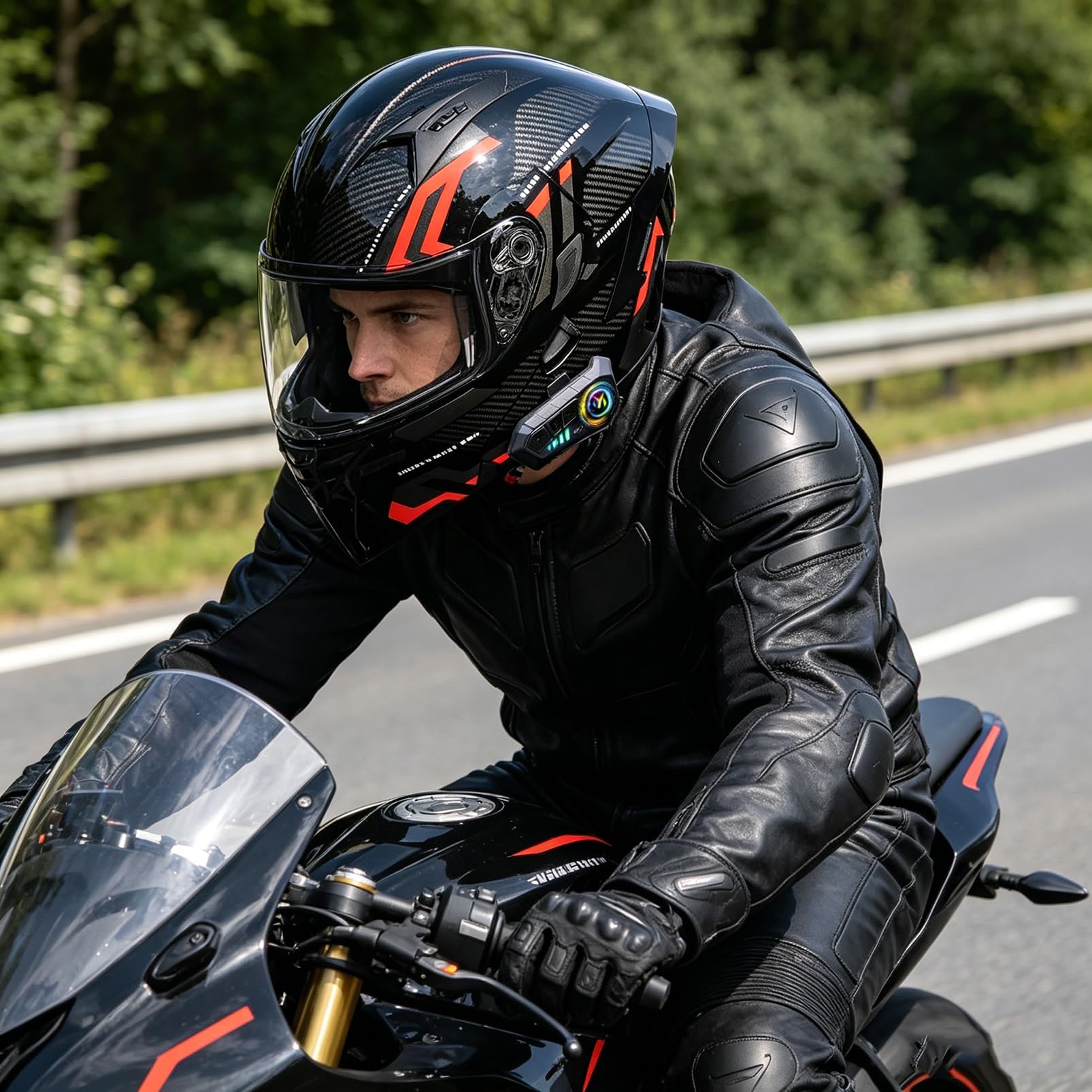 Agresywny Kask Motocyklowy Integralny, ECE R22.06 Kask Stealth z Podwójną Blendą, Kominiarka i Dodatkowa Szyba w Zestawie na Skuter