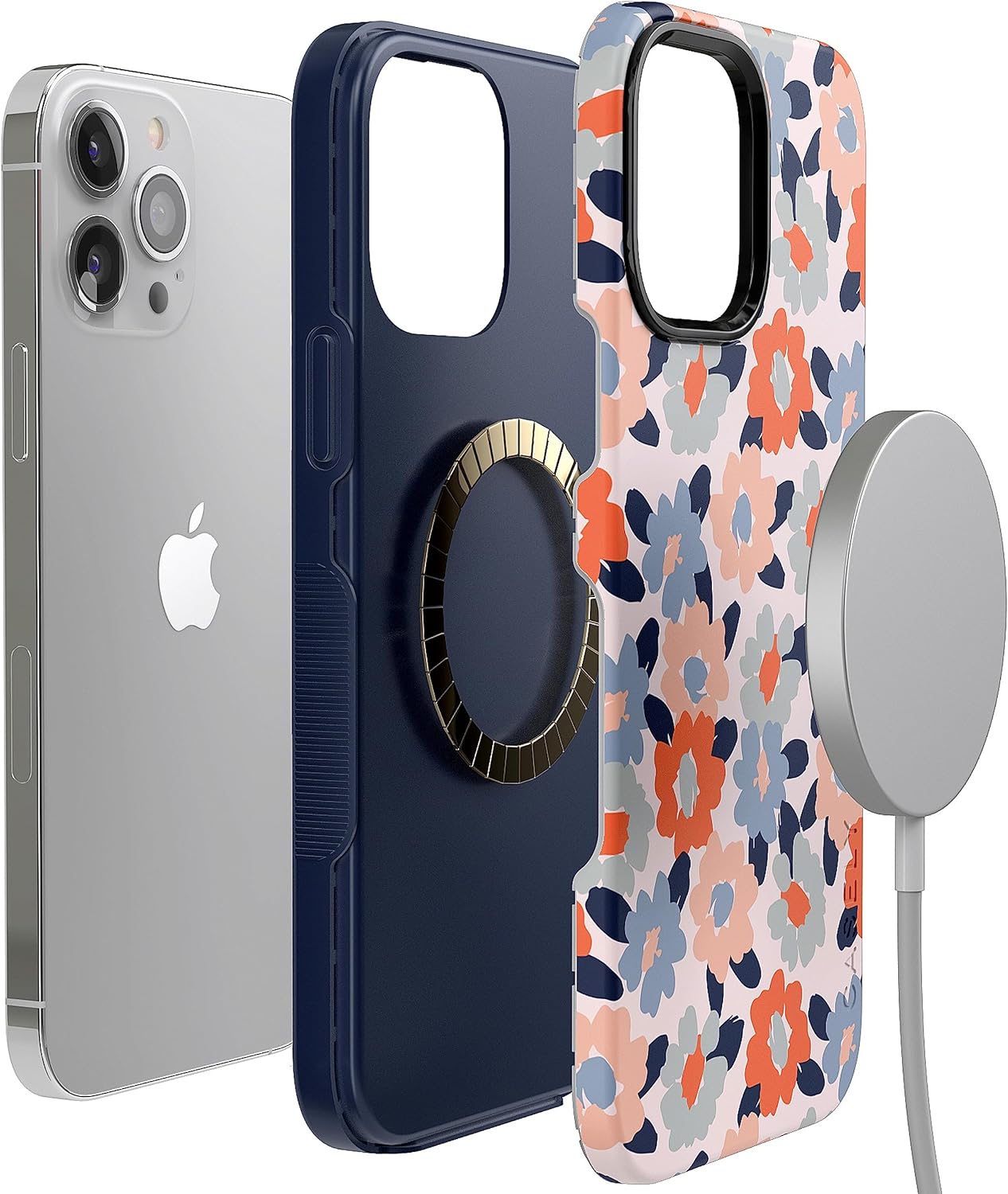 Casely iPhone 13 Pro Case | Field of Flowers | Pastel Floral | Bold Protective Design | Compatible with MagSafe