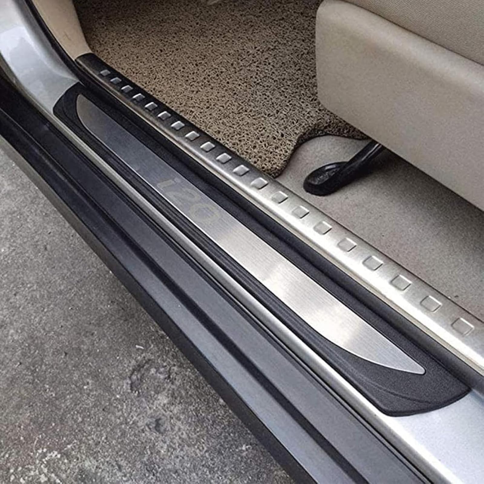 KLHYWEN 4pcs Car Door Sill Protector for Hyun-dai I20 2015-2018 Car Threshold Scuff Plate Stainless Steel Stickers Styling Accessories,Silver