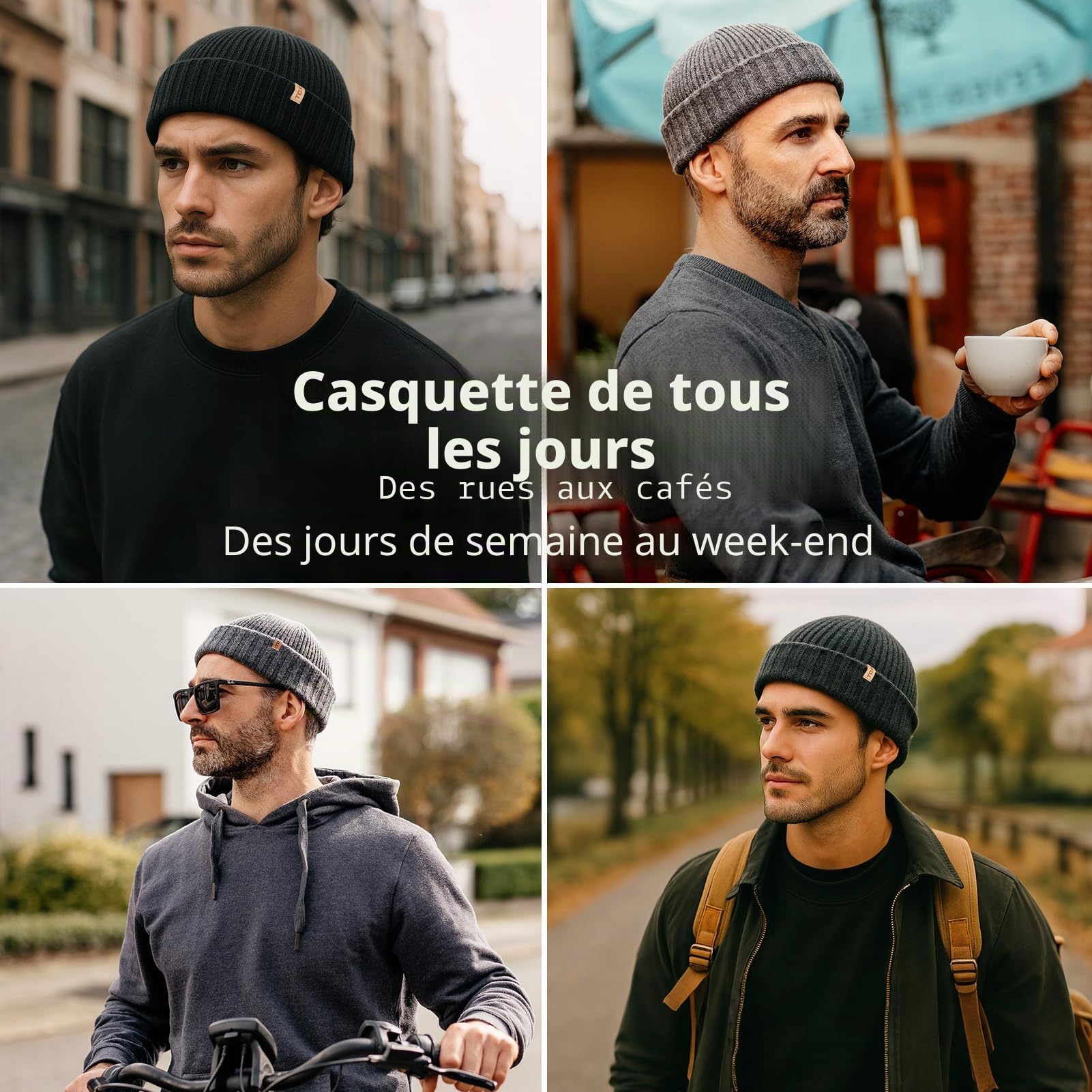 TOP-EX XL/XXL - 100 % laine mérinos - Bonnet de pêcheur - Pour homme et femme