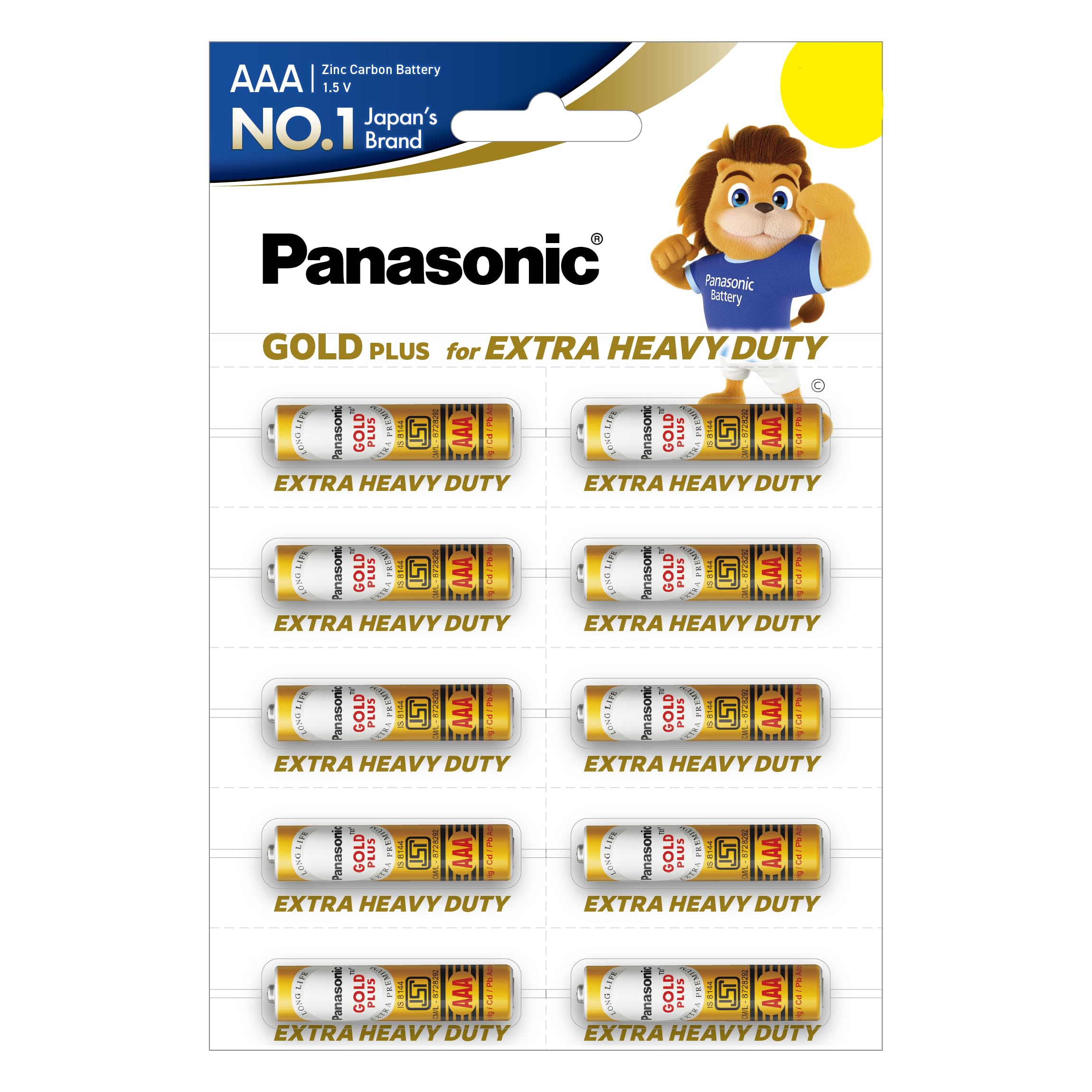 Panasonic AAA Gold Plus Batteries, Pack of 10, Long Life Premium India's First 100% eco Friendly Battery-image-39