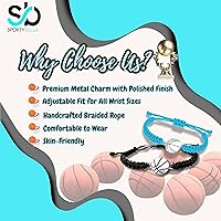 Vista 6 de Sportybella Pulsera unisex con dije de baloncesto – Pulsera de amistad ajustable con dije de baloncesto