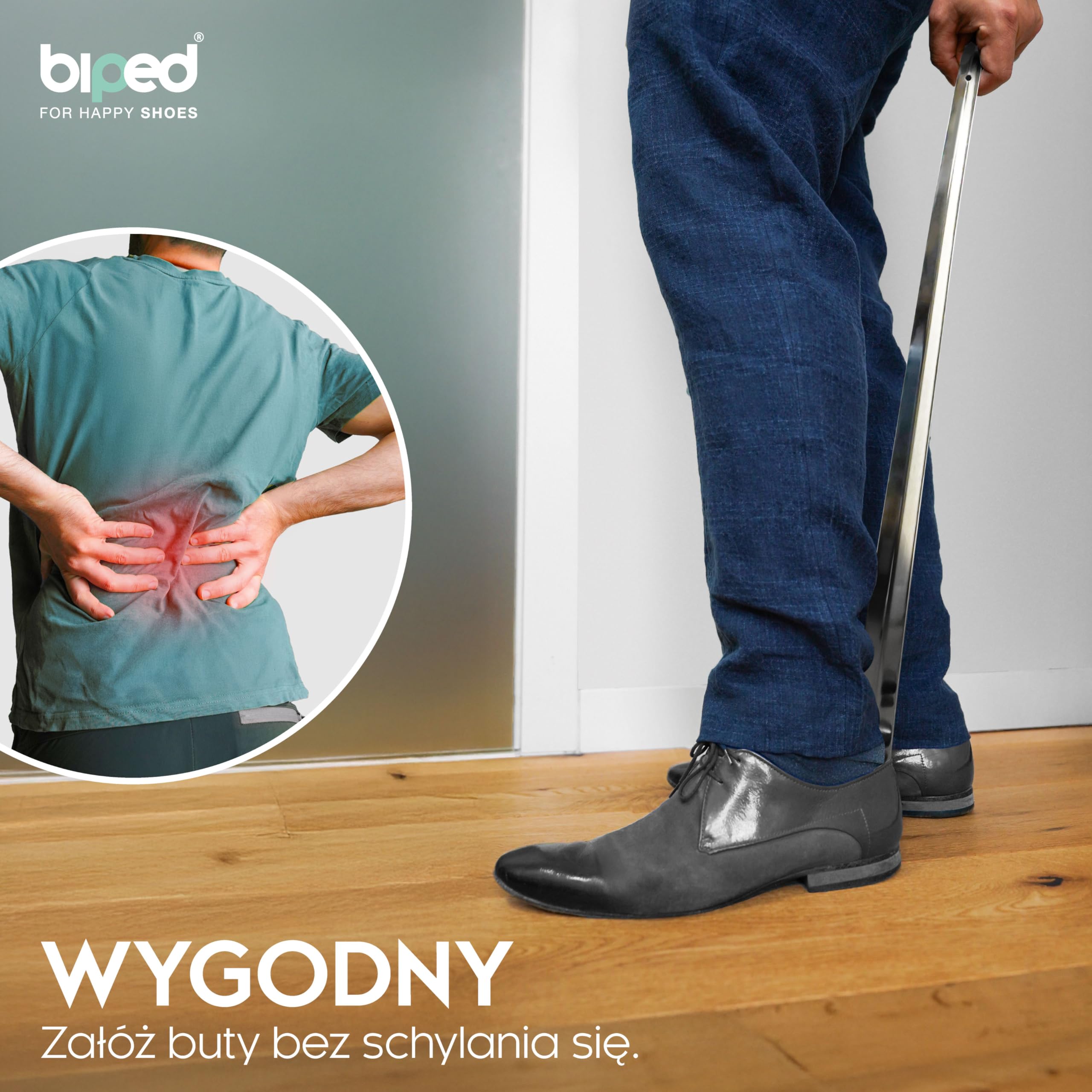 biped łyżka do butów metal długa 70 cm – stal nierdzewna z haczykiem do zawieszenia – solidna i elegancka metalowa łyżka do butów wysokiej jakości z2792(1 sztuk)