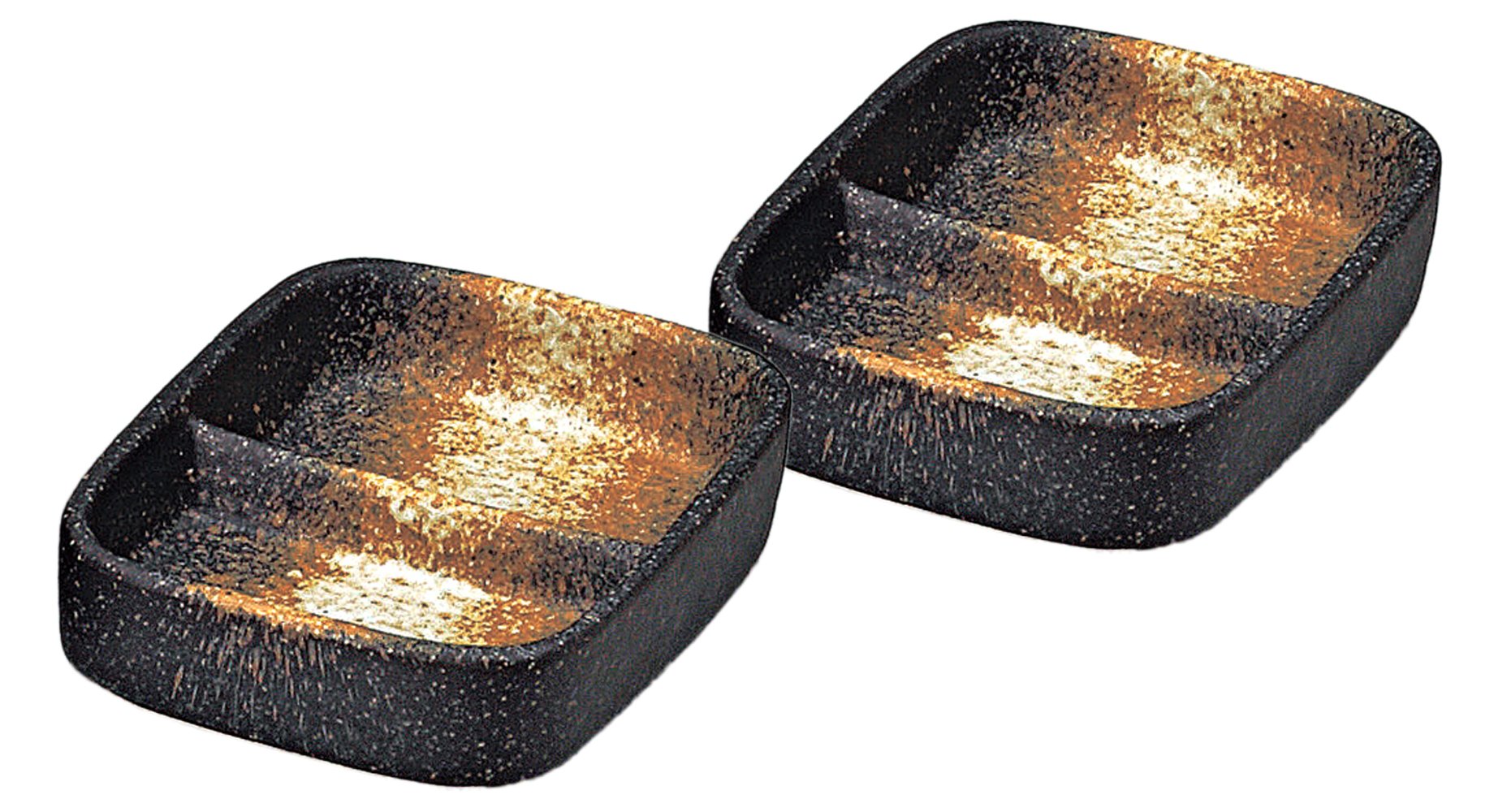 Black 備前 Plates 2 Items 2 Pieces Set, AM – KB005 : Home & Kitchen