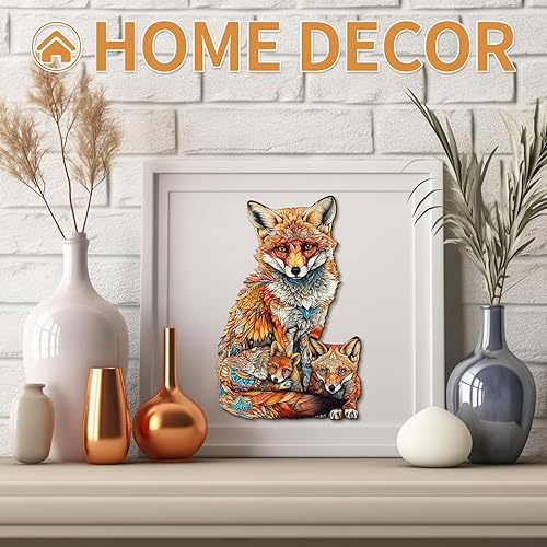 Miniatura 2 de KAAYEE Rompecabezas de madera para adultos, rompecabezas de madera de zorro avanzado con forma única para adultos, el mejor regalo para adultos y