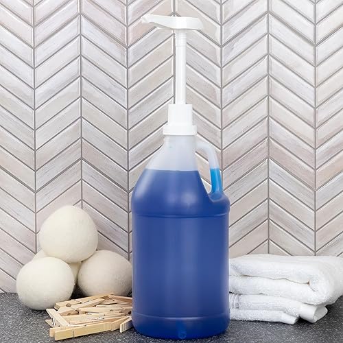 Miniatura 2 de Cornucopia Brands Jarra de plástico de medio galón con bomba; botella de 64 onzas/2 cuartos de galón con loción y bomba de líquido superior para