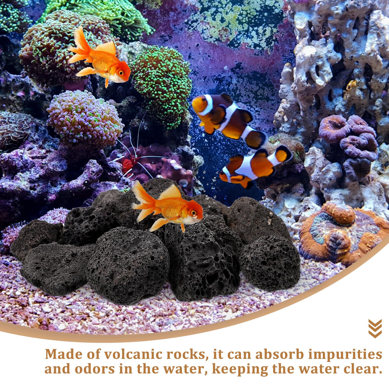 BESPORTBLE Aquarium Stones Fish Tank Rocks Black Aquarium Rocks Natural Rock for Aquarium Fish Tank Landscaping 200g (2-4CM) - Image 2