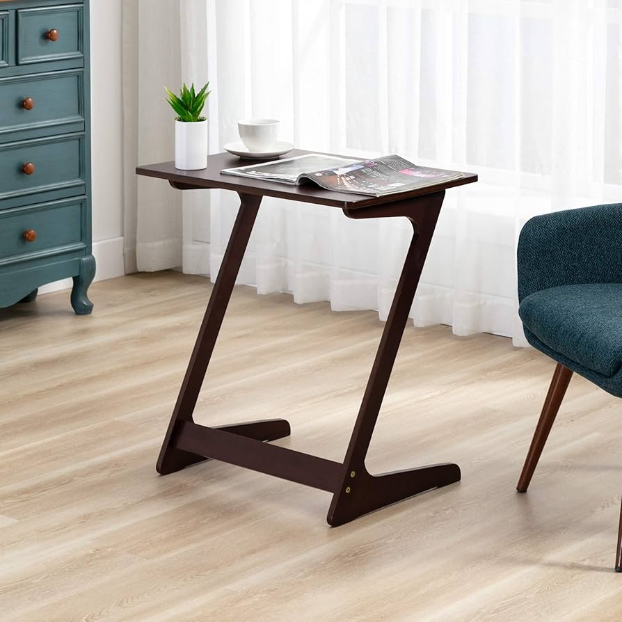 Amazon｜Forevich 竹製サイドテーブル Z字型 ベッド ソファ