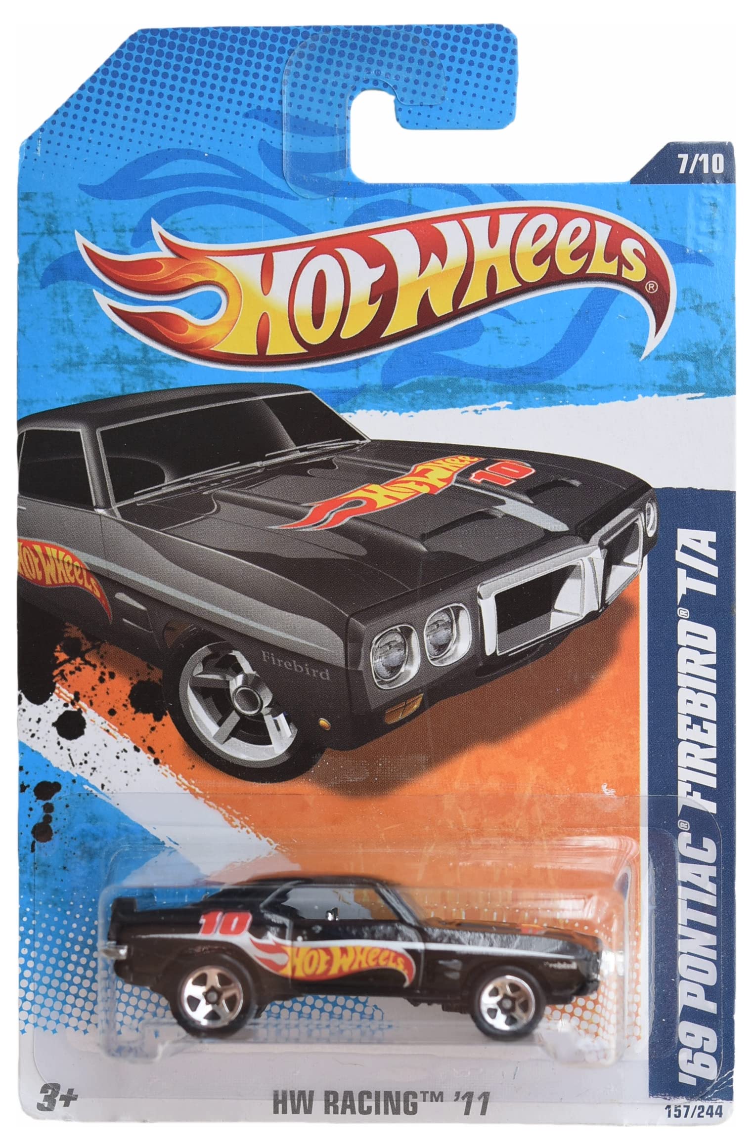 Hot Wheels '69 Pontiac Firebird T/A - Black 157/244 Racing '11 7/10