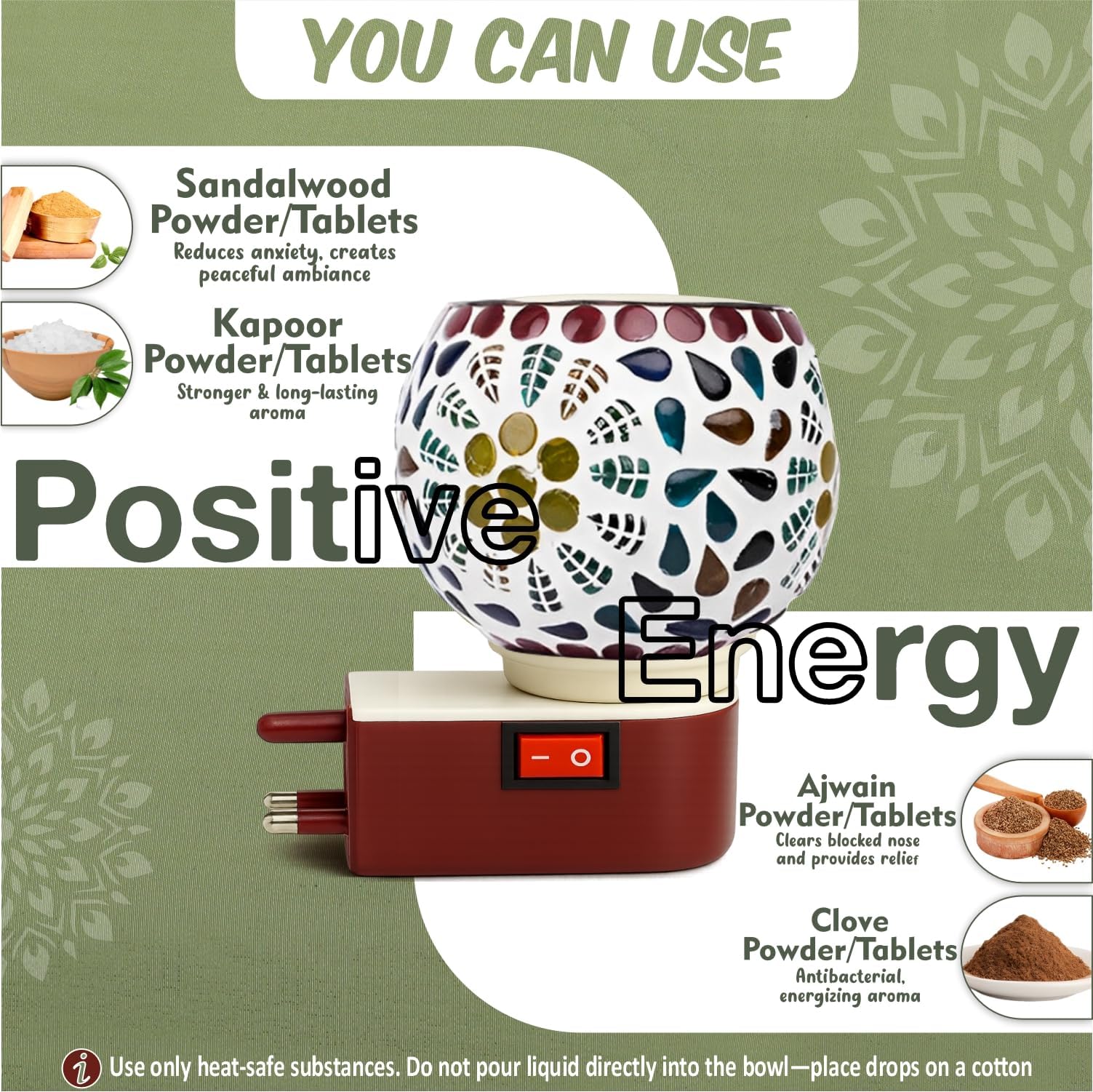 JD FRESH Ceramic Kapoor Dani Lamp/Electric Camphor Diffuser Burner for Pooja/Multipurpose Incense Aroma Kapoor Dani/Bakhoor Burner/Night lamp for Home/Office/Meditation & Mosquito Repellent (JD-1031) 3