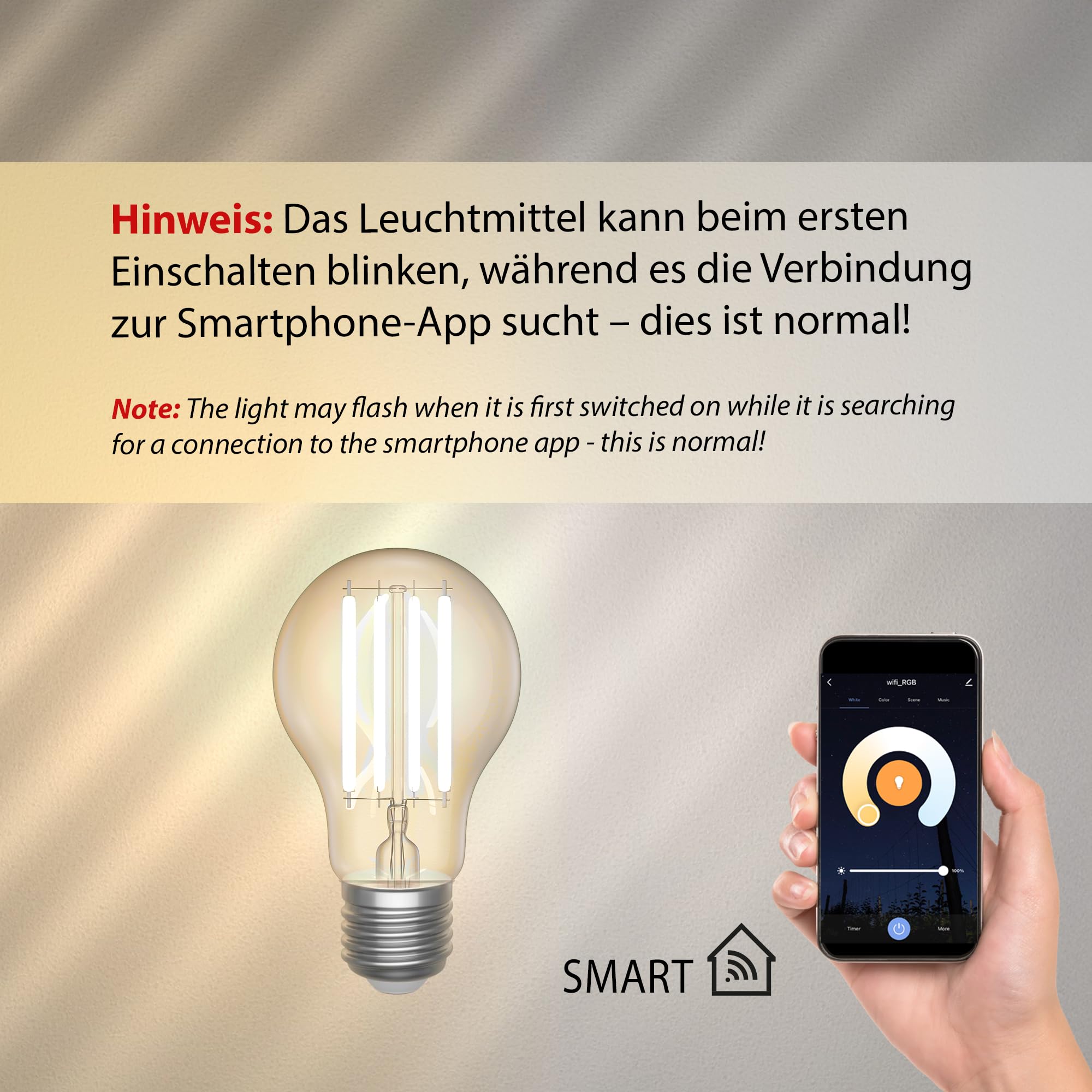 ledscom.de 10x bombillas LED E27, A60, blanco cálido - blanco frío (2700-6700 K), 7 W, 1005lm, Smart Home, WLAN, Alexa