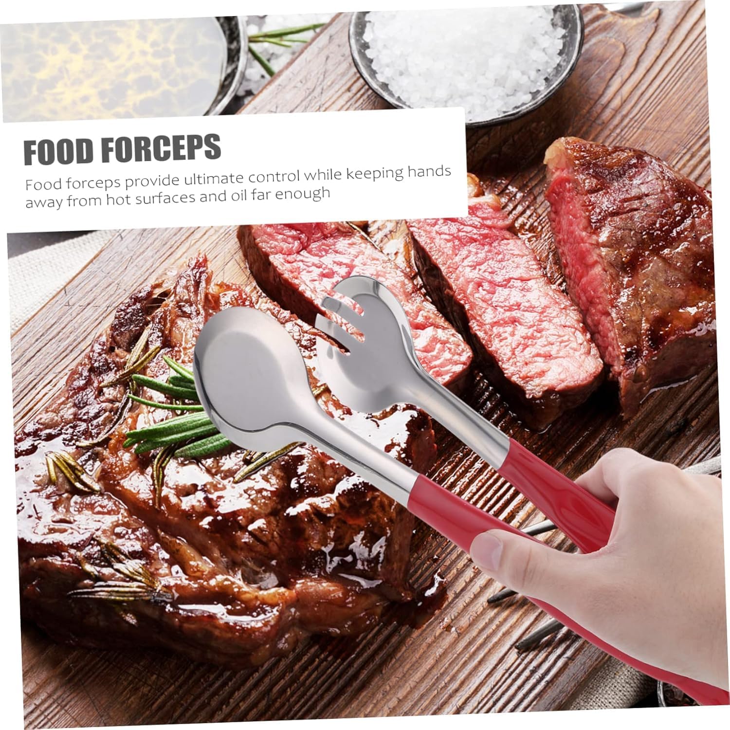 Cooking Tongs, Steak Tongs Picnic Serving Clips Food Serving Clamp Household Food Clip Food Clamp Stainless Steel Food Tong Portable Steak Tong Barbecue Tool