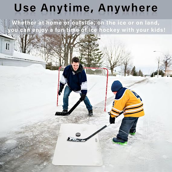 Hockey Shooting Pad Ice Hockey Training Equipment | Hockey Sports Training, Aid for Shooting, Passing & Stickhandling, Synthetic Ice Mat Simulates Real Ice Feel, Portable