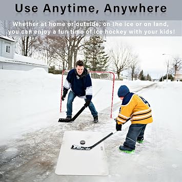 Hockey Shooting Pad Ice Hockey Training Equipment | Hockey Sports Training, Aid for Shooting, Passing & Stickhandling, Synthetic Ice Mat Simulates Real Ice Feel, Portable