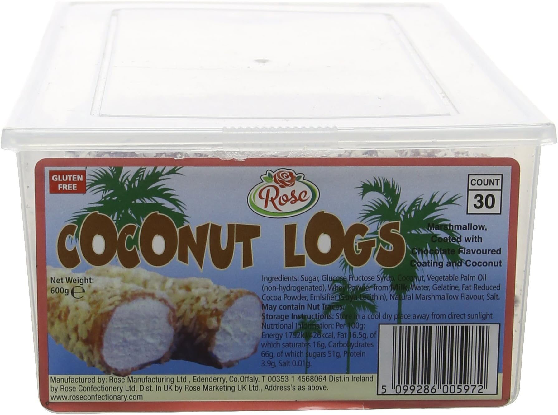 Rose Marketing UK Rose Coconut Logs (Pack of 30)