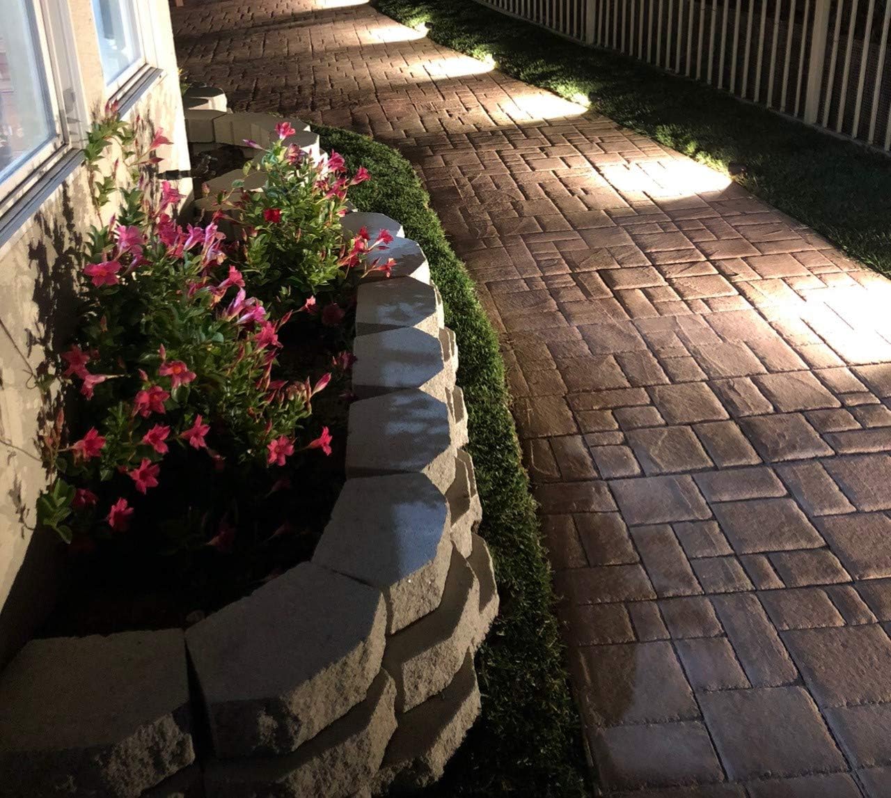 Concrete Walkway Path Maker - 8 Uneven Rectangular Grids (16"x16"x1.55") - Large Concrete Molds