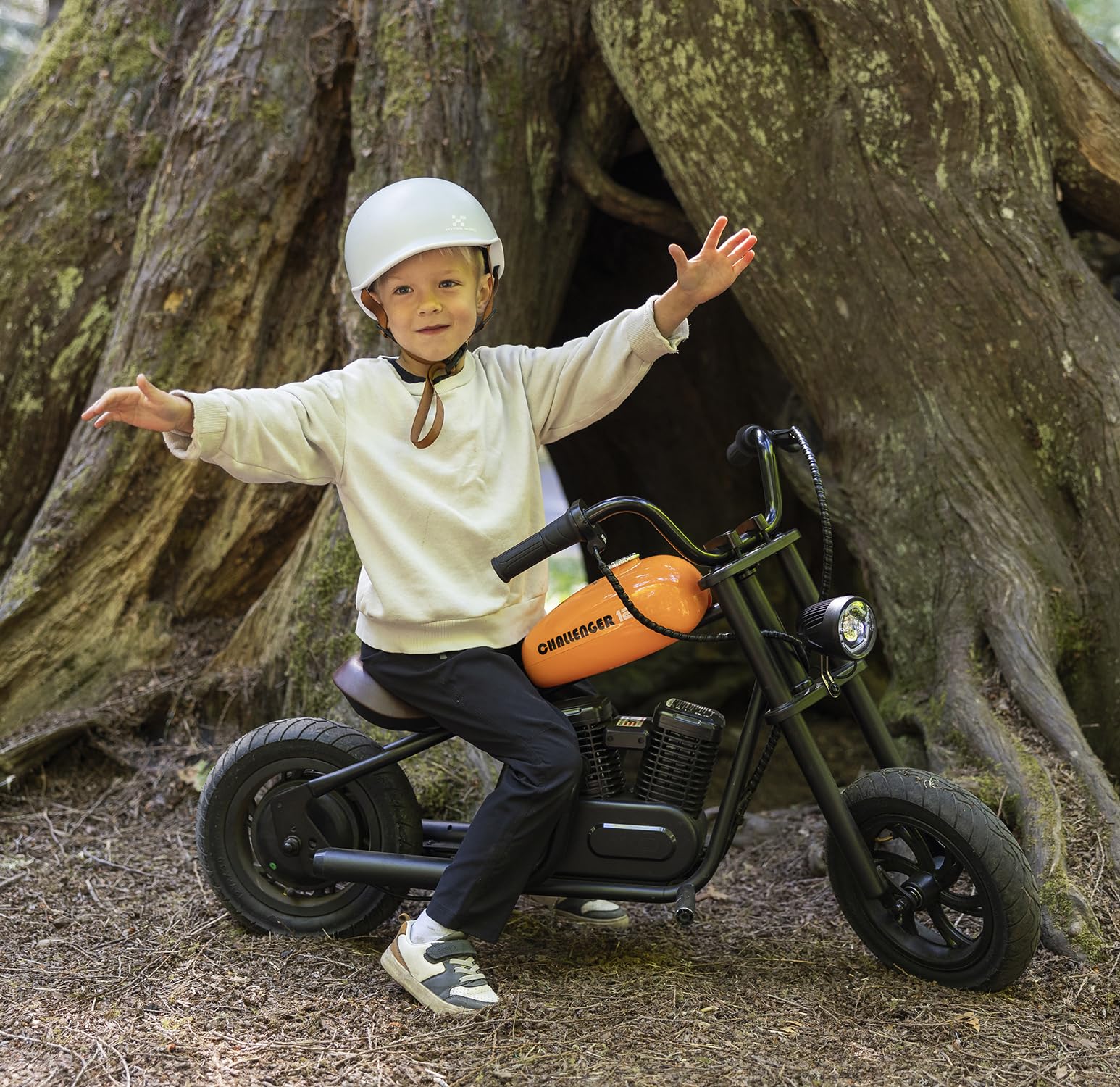 HYPERGOGO Challenger 12 Motocicleta Eléctrica Niños, Bicicleta eléctrica para niños con 3 velocidades, máximo 16 km/h, hasta 60 Minutos de Tiempo de Recorrido Continuo para niños/Adolescentes