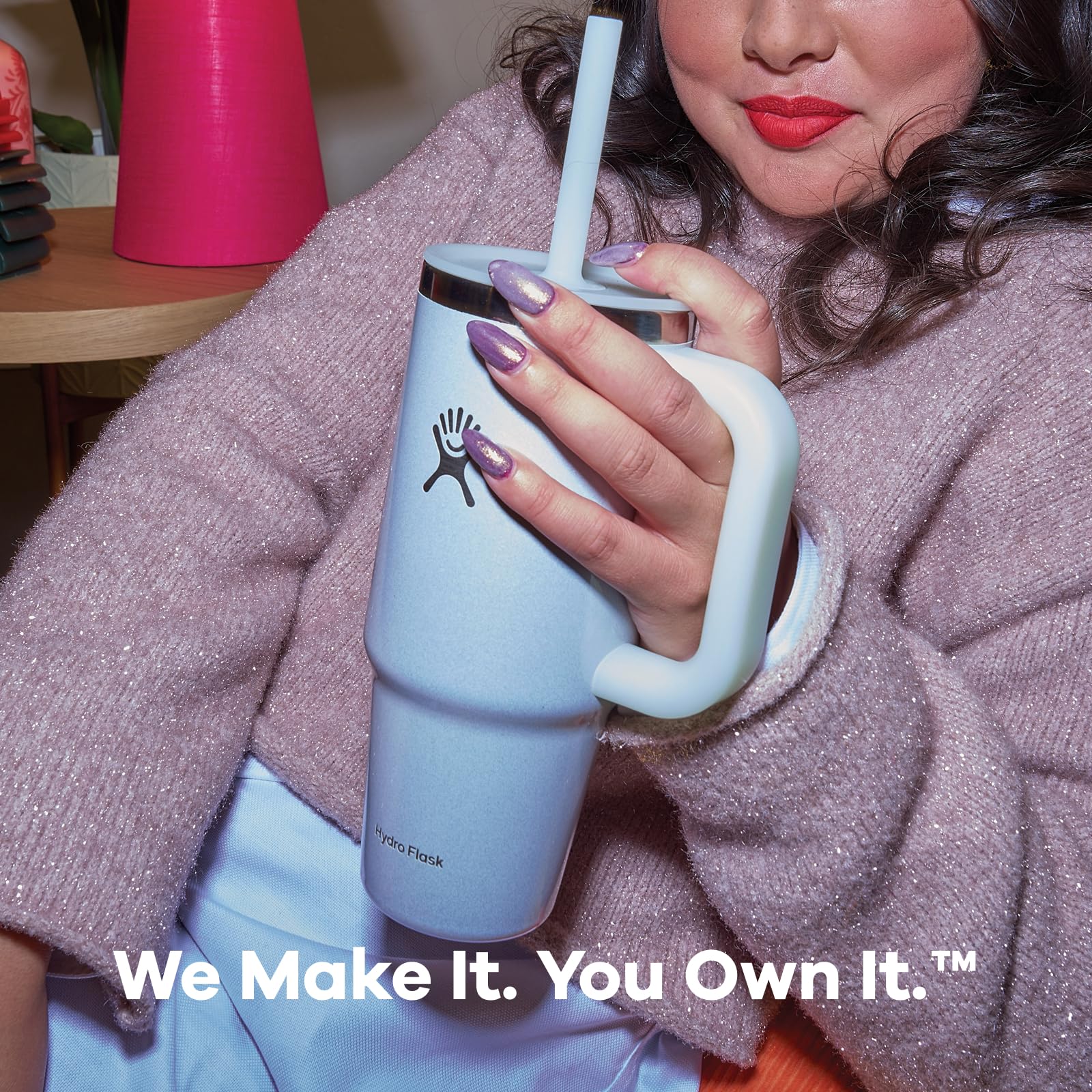 Hydro Flask Travel Tumbler with Handle, Lid and Straw - Insulated
