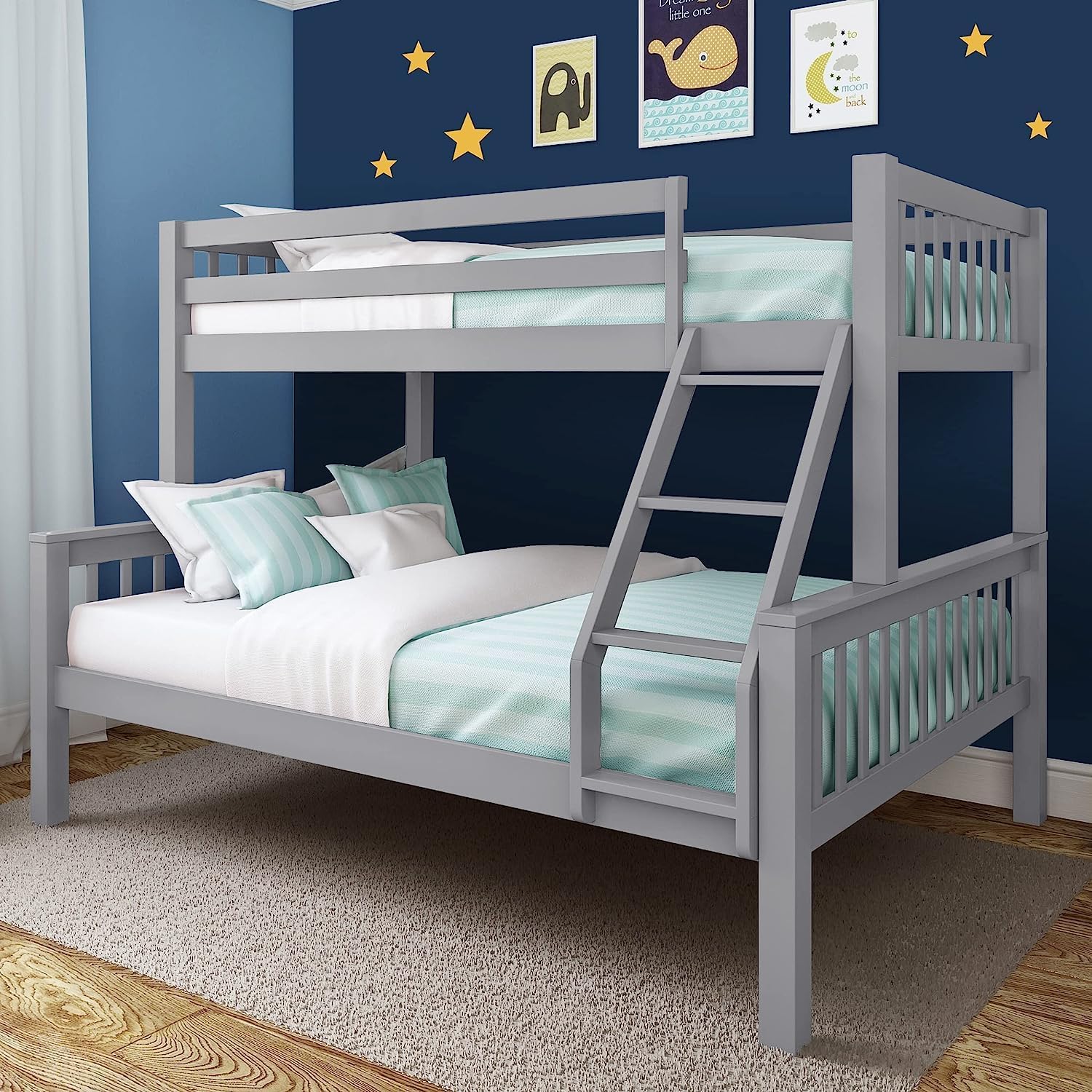 Vida Designs Milan Triple Bunk Bed, Three Sleeper, Solid Pine Wood Frame, Kids Children, Double