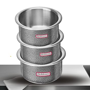 Flixbloom Edge Hard Anodised Kitchen Utensils Cookware Sets Induction Base Tope/Bhagona/Patila/Handi Thick Aluminium Container (2L+4L+6L Kitchen Sets)