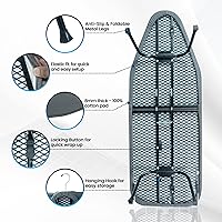 Vista 4 de Tabla de planchar de mesa con panel de malla metálica, tabla de hierro plegable, tabla de hierro pequeña resistente con cubierta resistente al calor