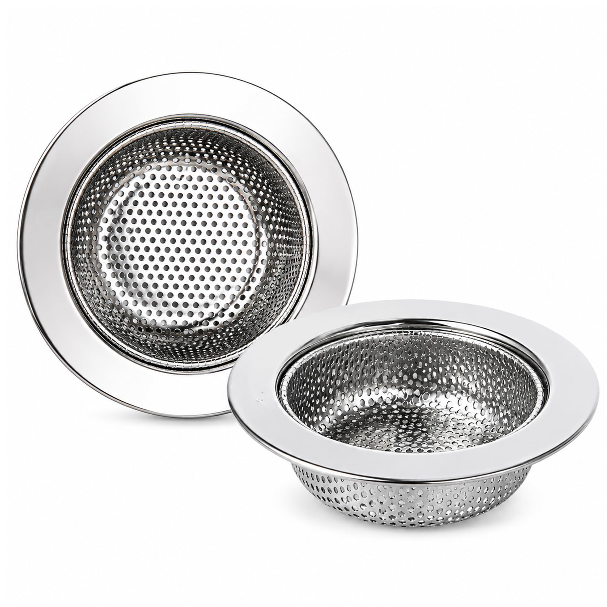BML Stainless Steel Sink Strainer 115mm Kitchen Drain Basket Filter Waste Catcher Plug Hole Food Debris Trap Rust Resistant Sink Waste Strainer for Kitchen Sink & Basin