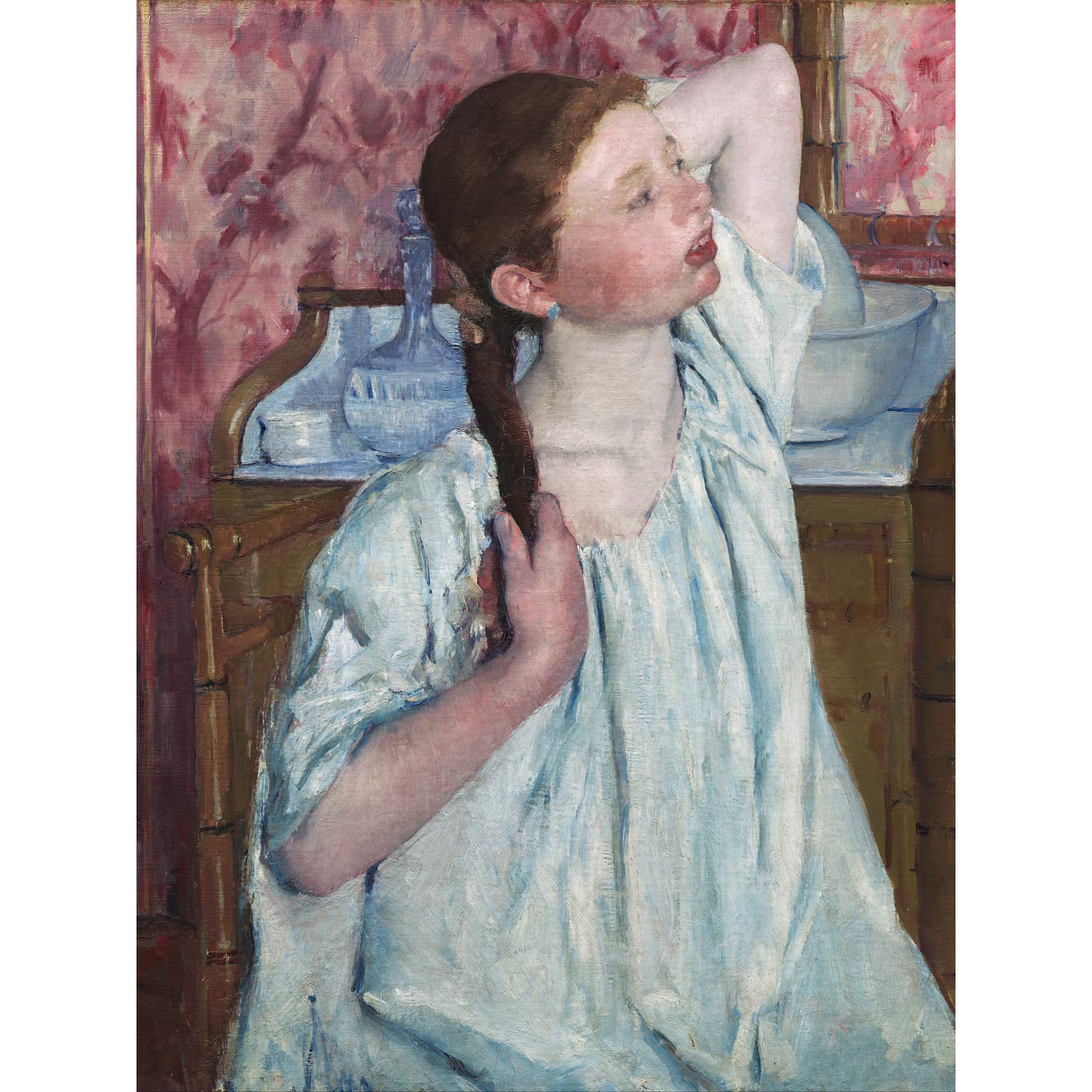 Mary Cassatt Girl Arranging Her Hair Large Art Print Poster Wall Decor Premium Mural