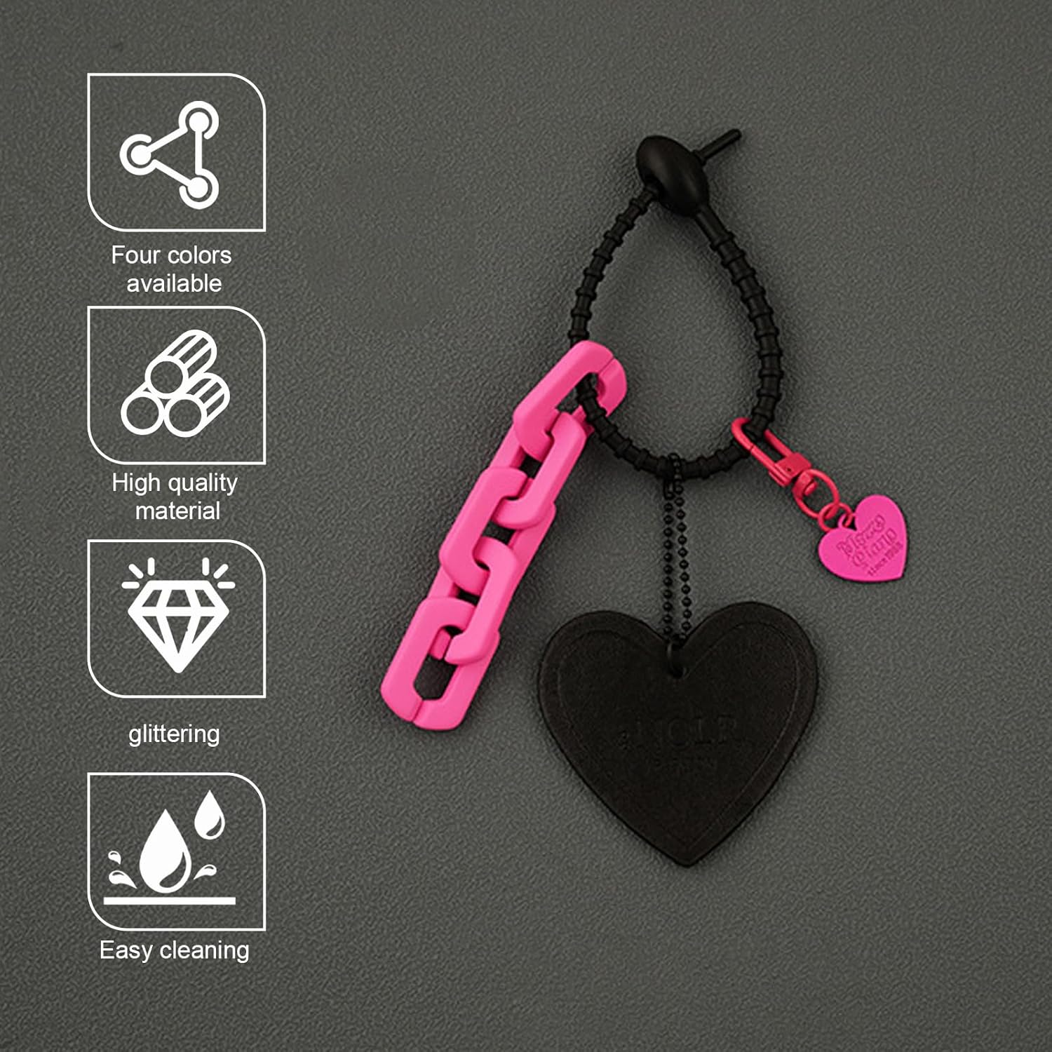 Cute Heart Keychain Wristlet for Car Key, Fashion Heart Shaped Key Chain, Universal Car Key Holder