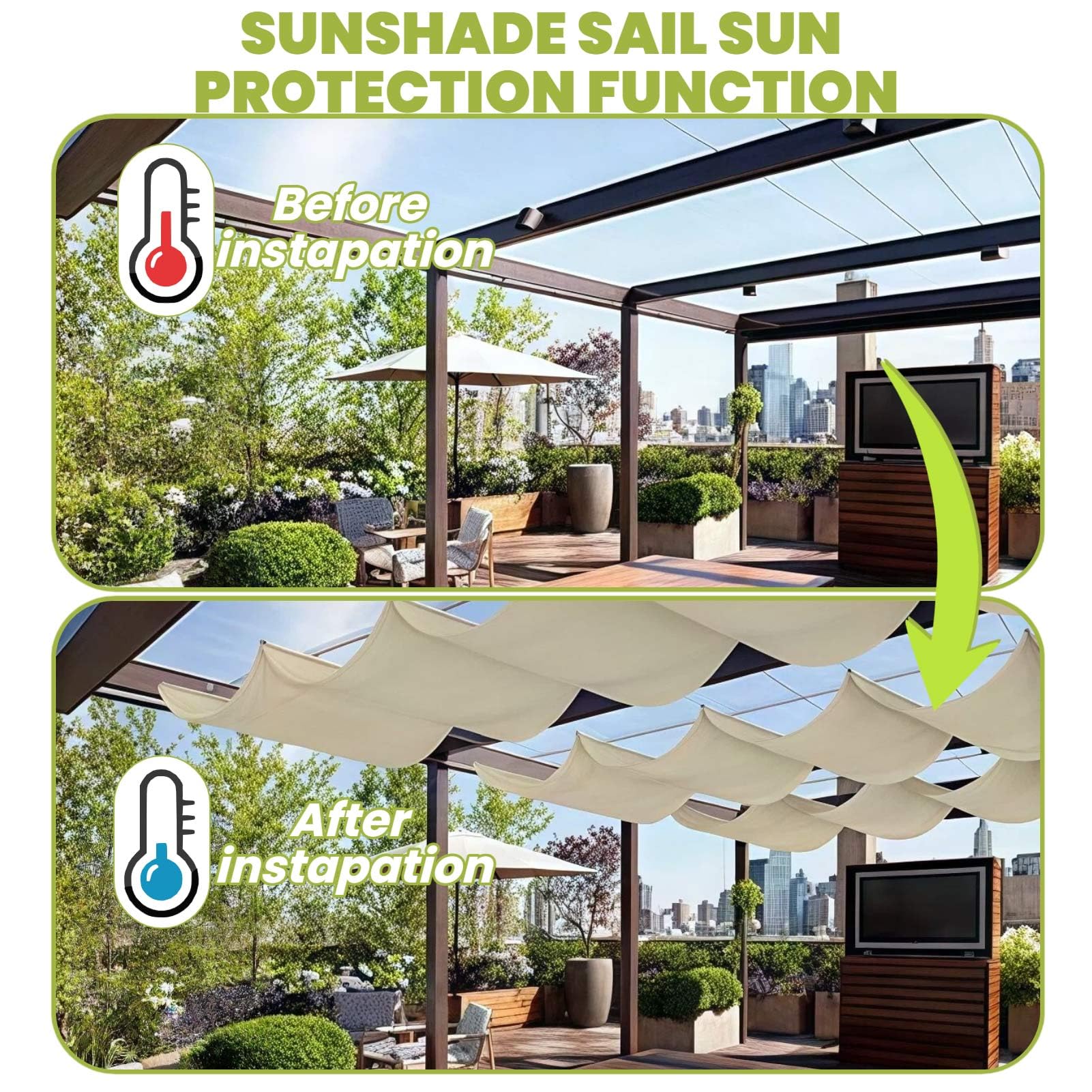 Ausziehbares Sonnensegel, wasserdicht, Polyester, windabweisend, für Terrasse, Hof, Terrasse, Carport, Dunkelgrau, 1,2 x 11 m (B x L)