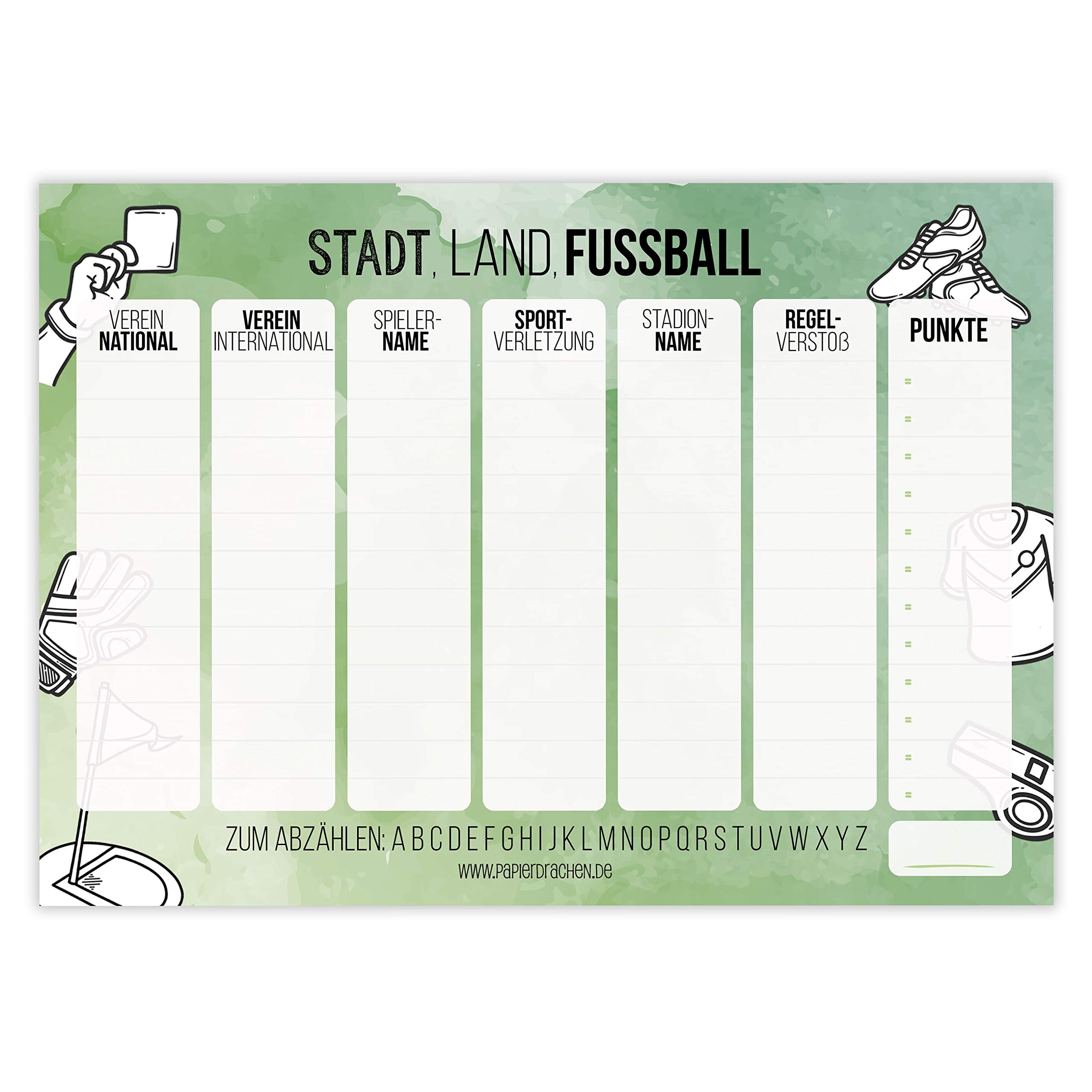 Papierdrachen 3 Play Blocks for Children and Adults: City Country River, Ships Sink, Four Win - for Train and Car Ride - 50 Sheets Each - City Country Football - Travel Game - 3 DIN A5 Pads - Image 3