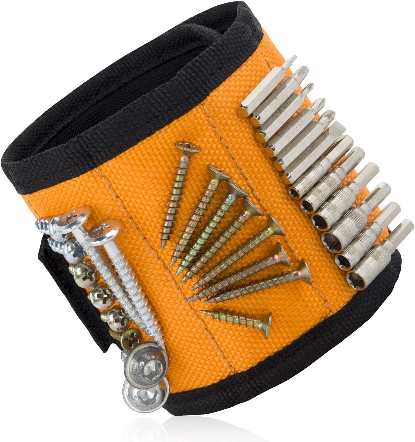 Ginmic Magnetic Wristband, Tool Belt, with 20 Strong Magnets for Holding Screws, Nails, Drill, Bits, Best Unique Gift for Men, Women, DIY Handyman, Carpenters, Father/Dad, Husband, Boyfriend, Women