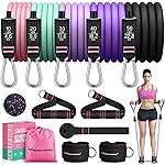 RENRANRING Resistance Bands for Working Out, 150LBS Exercise Bands, Workout Bands, Resistance Bands Set with Handles for Men Women, Legs Ankle Straps for Muscle Training