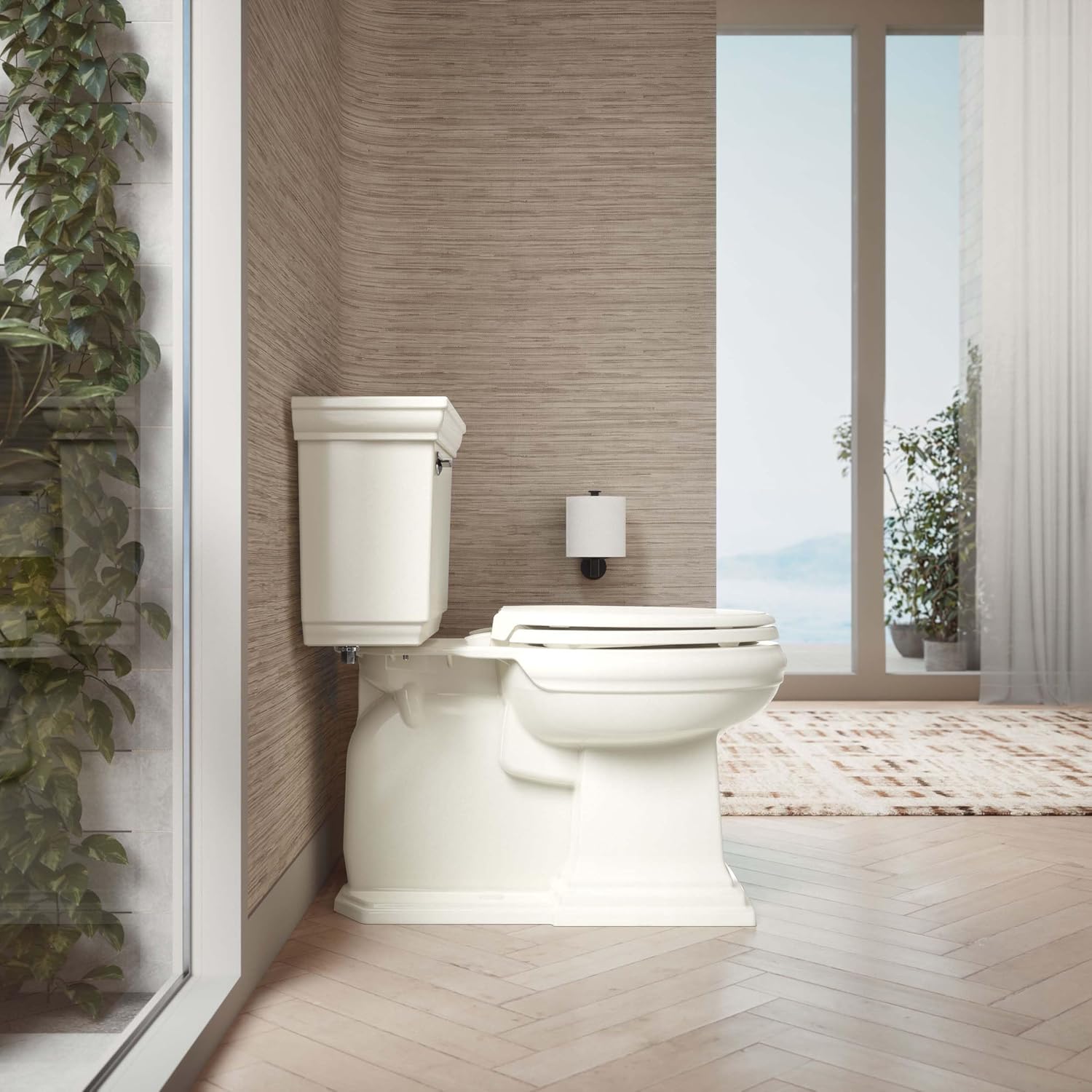 KOHLER 4733-RL-96 Glenbury ReadyLatch Quiet Close Elongated Toilet Seat, Soft Close Toilet Seats, Biscuit