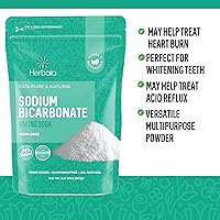 Vista 4 de Herbaila Bicarbonato de sodio 2 libras, Bicarbonato de sodio para limpieza y horneado, Bicarbonato de sodio sin aluminio para piscina, Polvo