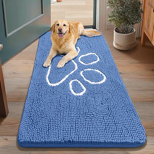 Miniatura 171 de Smiry Tapete para puerta de perro para patas fangosas, absorbente que atrapa la suciedad, antideslizante, de secado rápido, lavable, tapete de