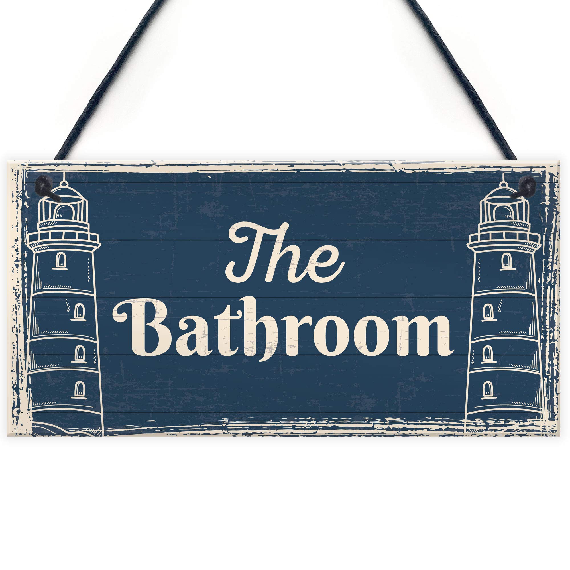 Red Ocean The Bathroom Nautical Theme Bathroom Accessories Sign Shabby Chic Toilet Plaque Home Decor