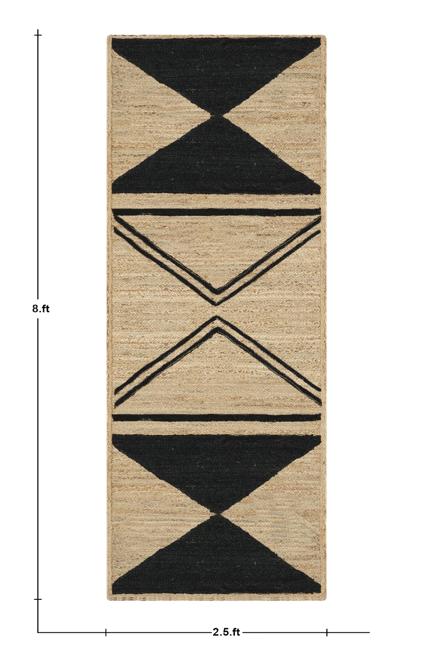 Ręcznie wykonany dywan z juty chodnik czarny beżowy dywan boho konopny dywan jutowy do użytku w dużej powierzchni bieżnika w jadalni salon korytarz chodnik dywan 5 x 45 cm