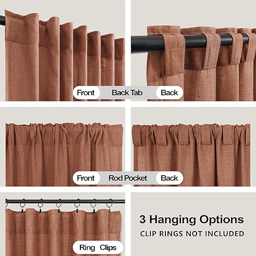 Miniatura 25 de KOUFALL Cortinas transparentes de lino de 90 pulgadas, cortinas para Sala Modernas 2025 De Lino Elegantes, cortinas personalizadas con pestaña